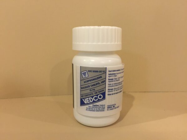 Acepromazine 25 mg/tablet, 100 tablets