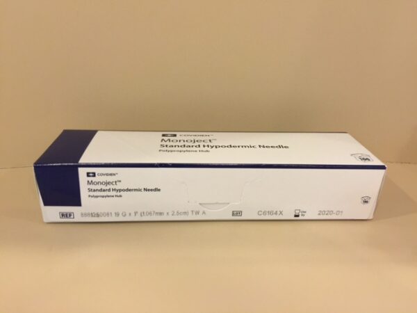 Needles 19 g 1 inch, box of 100