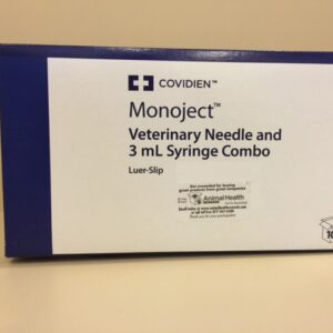 Syringe 3 ml with 21 g 1 inch needle, box of 100